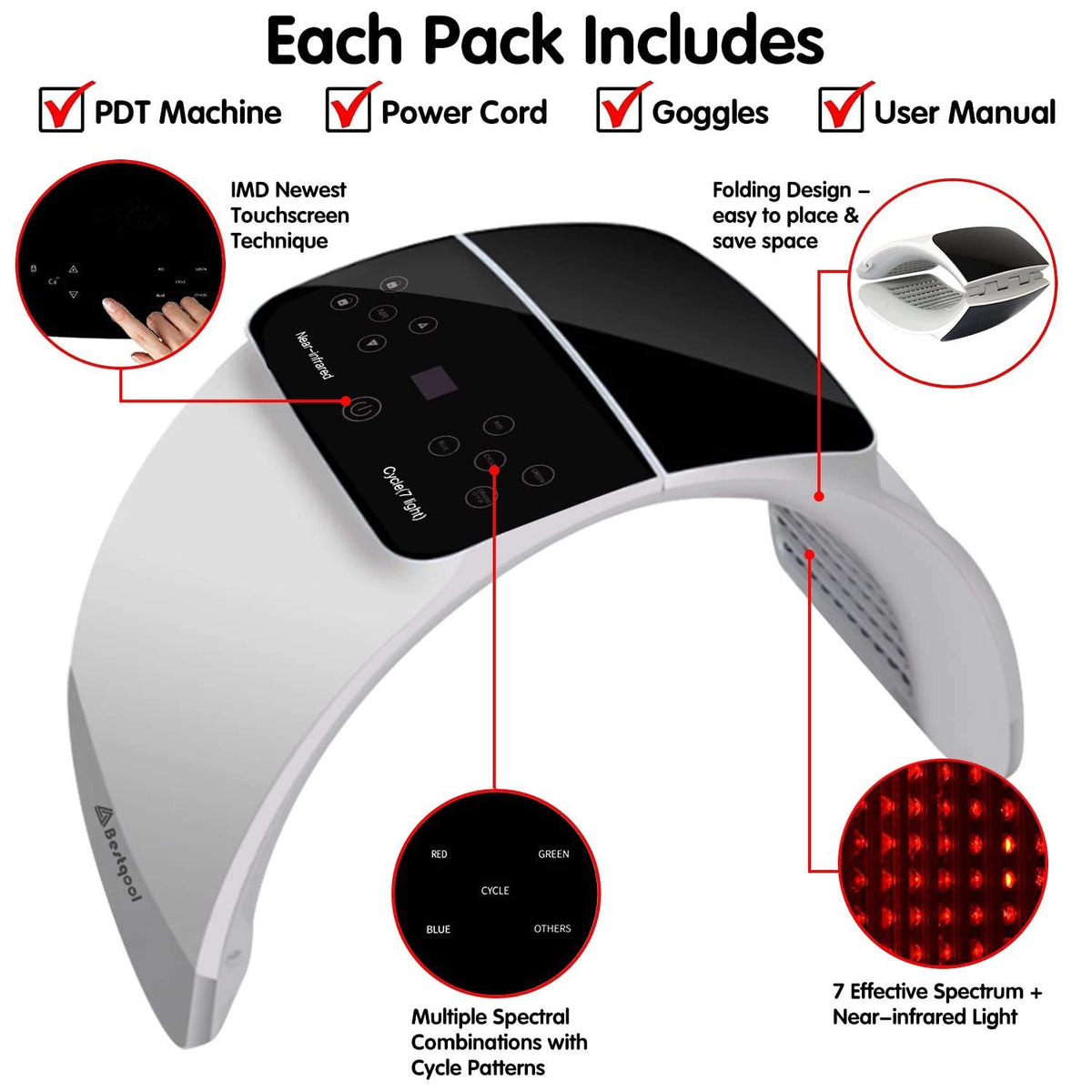 LED Light Therapy Facial Machine | 7-Color Photon Skin Rejuvenation Device